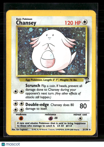 2000 Base Set 2 Chansey Holo Rare #3/130
