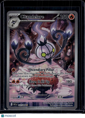 2025 Scarlet & Violet White Flare Chandelure Holo Secret Rare #103/86