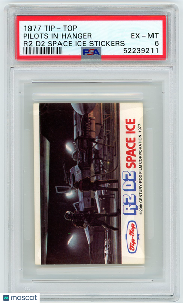 1977 Tip-Top R2 D2 Space Ice Stickers Pilots In Hanger PSA 6