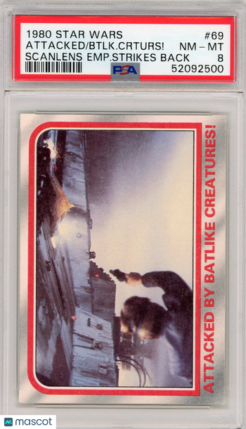 1980 Star Wars Scanlens Empire Strikes Back Attacked Btlk. Crturs! #69 PSA 8
