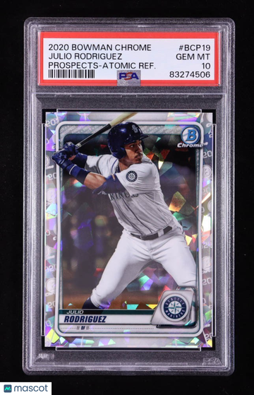 2020 Bowman Julio Rodriguez #BCP-19 Atomic Refractor Parallel/Variety Rookie Insert PSA 10