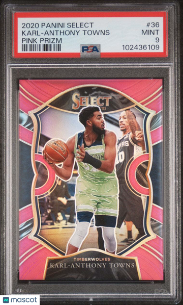2020 Panini Select Karl-Anthony Towns #36 Pink Prizm PSA 9