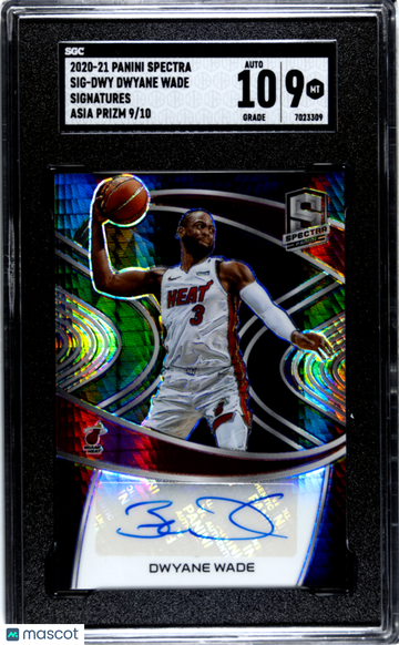 2020 Panini Spectra Dwyane Wade #SIG-DWY Sigs. Asia Prizm SGC 9 Auto 10