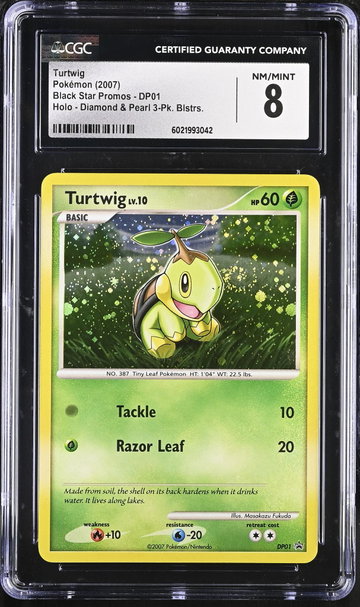 2007 Pokemon #DP01 Turtwig Black Star Promos CGC 8