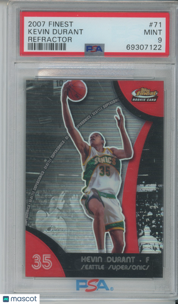 2007-08 Topps Finest Kevin Durant #71 Refractor Parallel/Variety Rookie PSA 9