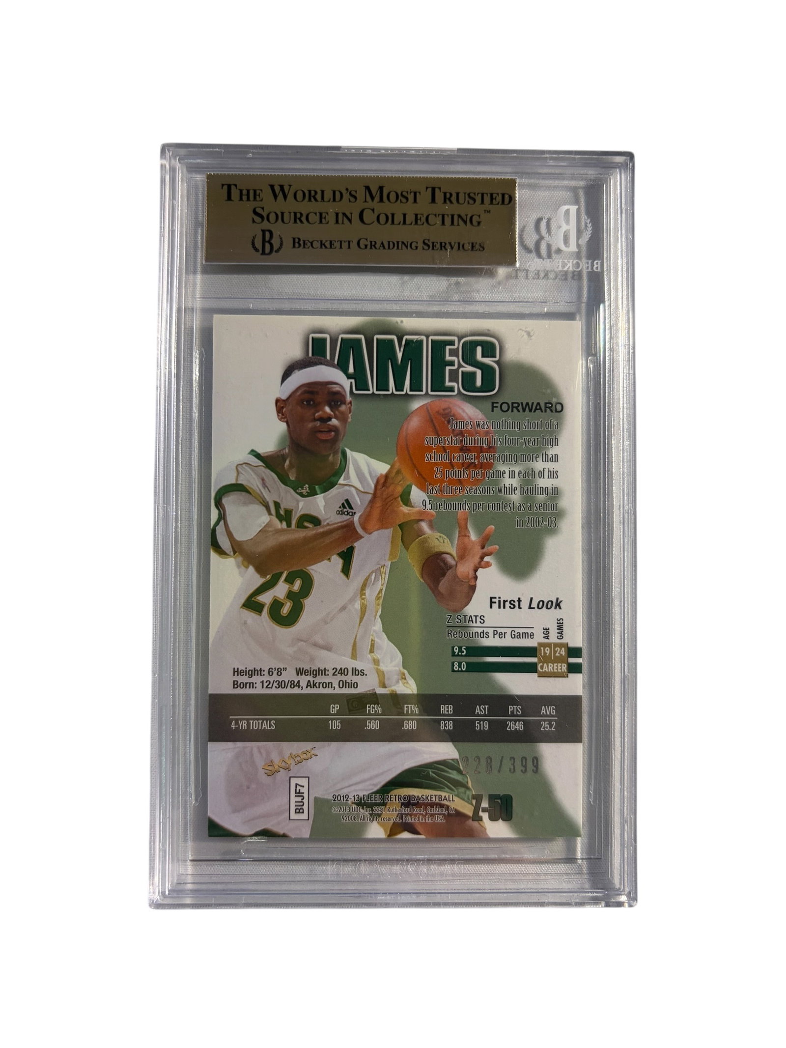 2012 Fleer Retro 1997 Z-Force Rave LeBron James #Z50 BGS 9.5 | MySlabs