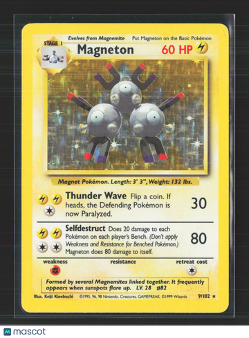 1999 Base Set Magneton Holo Rare #9/102