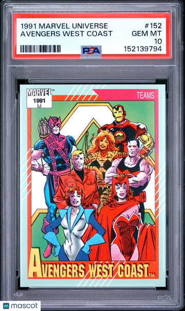 1991 Marvel Universe Avengers West Coast #152 PSA 10