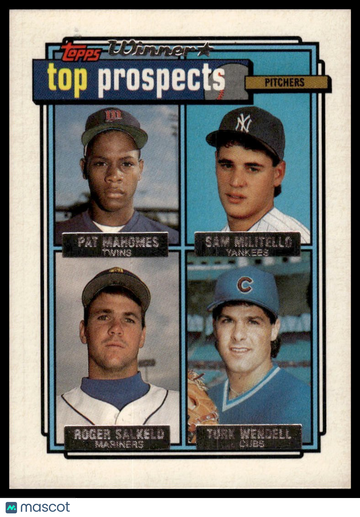 1992 Topps Pat Mahomes / Sam Militello / Roger Salkeld / Turk Wendell #676 Gold RC