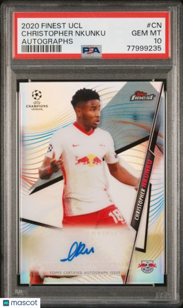 2020 Topps Finest UEFA Champions League Autographs Christopher Nkunku #CN PSA 10
