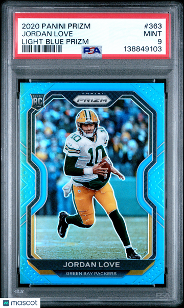 2020 Panini Prizm Jordan Love #363 Light Blue Rookie RC PSA 9