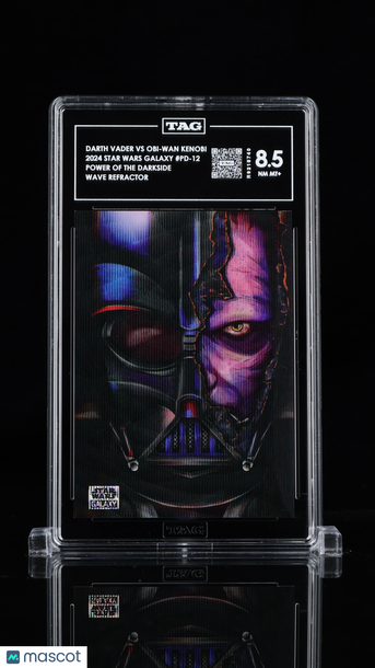 2024 Topps Chrome Star Wars Galaxy Darth Vader vs Obi-Wan Kenobi #PD-12 Wave Refractor /99 TAG 8.5