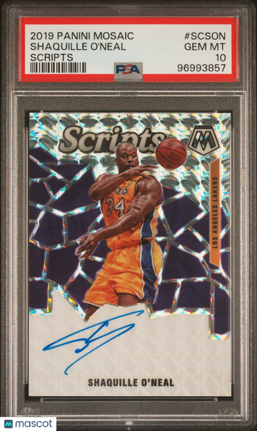 2019 Panini Mosaic Scripts Shaquille O'Neal #SCSON PSA 10
