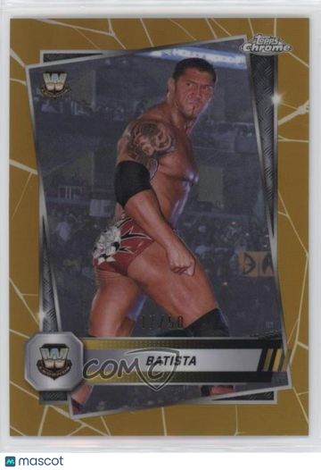 2025 Topps Chrome WWE Batista #43 Gold Refractor 17/50 Parallel/Variety Base Set