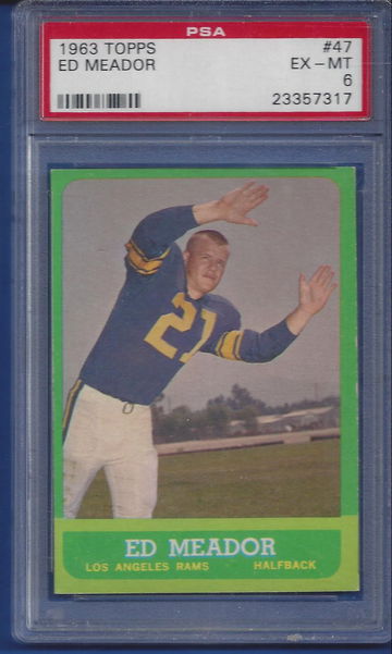 1963 Topps #47 Ed Meador RC PSA 6 (BillsGridironGreats)