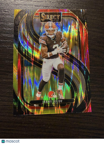 2024 Panini Select Jerry Jeudy #169 Red & Yellow Prizm Shock