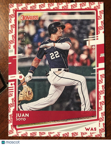 Juan Soto 2020 Donruss One Hundred Emoji Parallel #8/100 Nationals FREE S&H