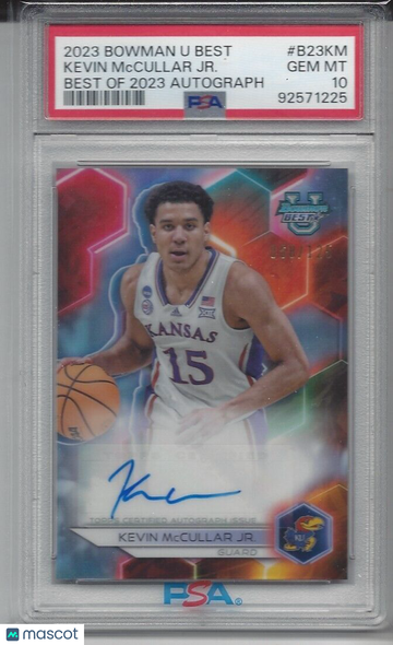 2023-24 Bowman University Best Kevin Mccullar Jr. #B23KM PSA 10