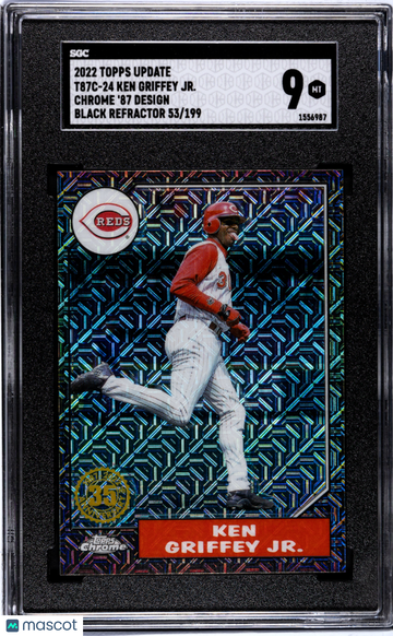 2022 Topps Update Ken Griffey JR. #T87C-24 Chrome '87 Design Black Refractor SGC 9