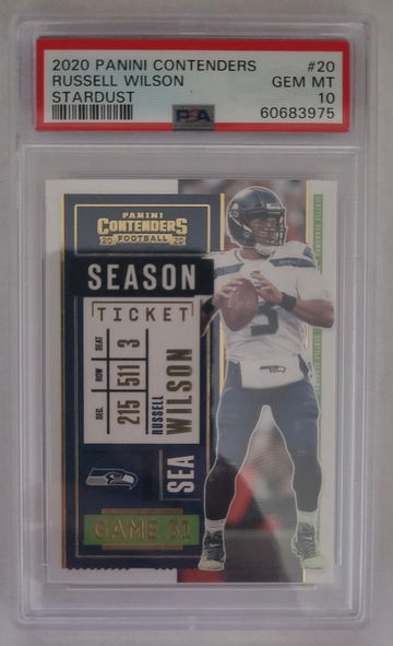 2020 Panini Contenders Russell Wilson Stardust SSP - PSA 10 GEM MT