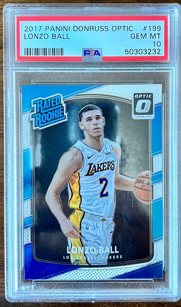 2017 Donruss Optci Rated Rookie Lonzo Ball #199 PSA 9