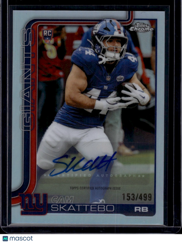 2025 Topps Chrome Cam Skattebo #RA-CS Refractor /499 RC
