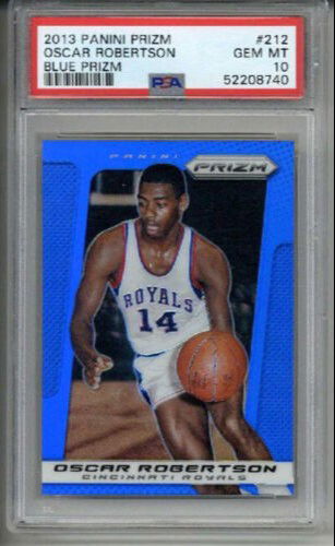 2013 PANINI PRIZM BLUE PRIZM #212 OSCAR ROBERTSON CARD ROYALS PSA 10