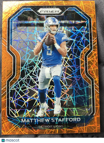 Matthew Stafford 2020 Panini Prizm Orange Lazer #199 - Great Condition 🏈 Lions