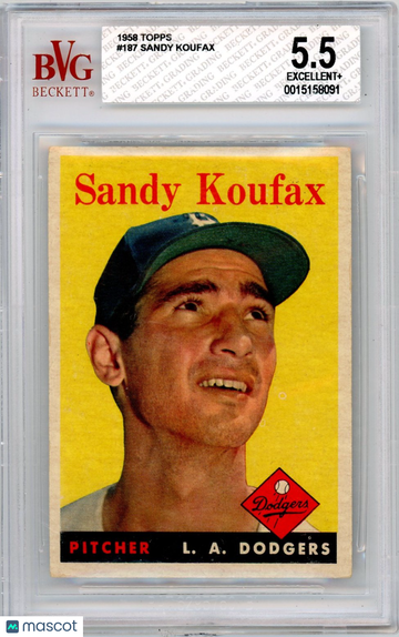 1958 Topps Sandy Koufax #187 BVG 5.5