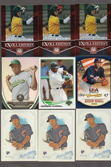Addison Russell Baseball Card Lot (17) - Many Rookies RC, Nice Variety Cubs