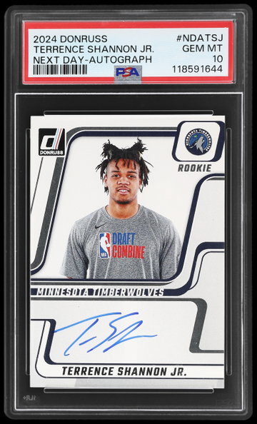 2024 Panini Donruss Terrence Shannon Jr. Next Day Autograph PSA 10