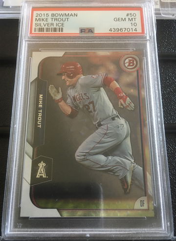 2015 Bowman Mike Trout Silver Ice PSA10
