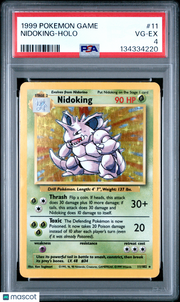 1999 Pokemon Game Nidoking Holo PSA 4 #11