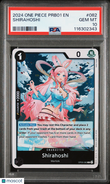 2024 One Piece Prb01-Premium Booster -One Piece Card The Best- Shirahoshi PSA 10 #082