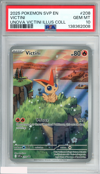 2025 POKEMON SVP BLACK STAR PROMO VICTINI #208 UNOVA VICTINI ILLUS COLL PSA 10