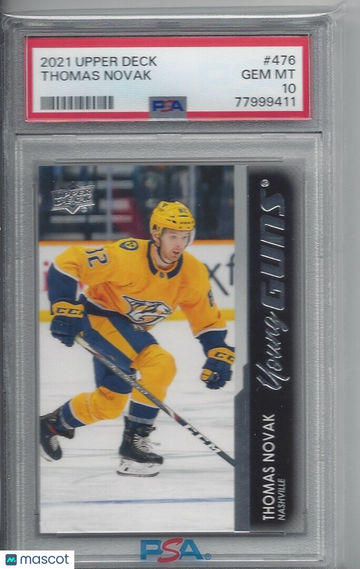 2021-2022 Upper Deck Thomas Novak #476 PSA 10