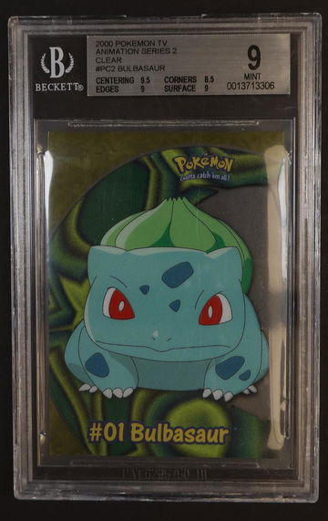 2000 Topps TV Animation Edition PC2 Bulbasaur Clear Beckett 9 VG