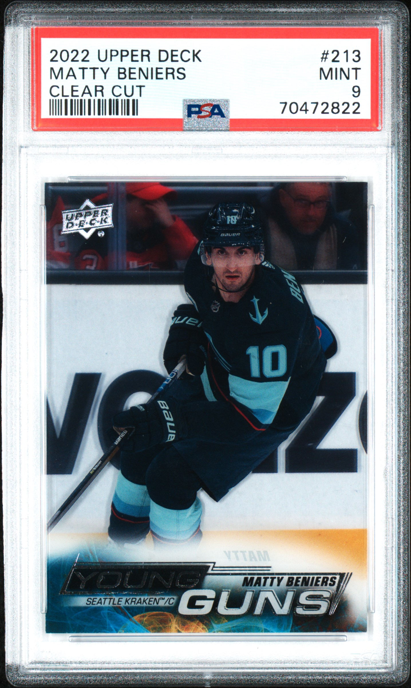 2022 Upper Deck Matty Beniers #213 Clear Cut PSA 9