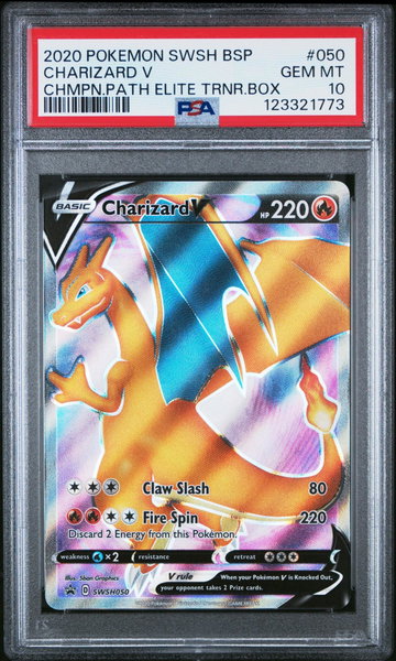 2020 Pokemon Sword and Shield Black Star Promo Champion's Path Elite Trainer Box Charizard V #SWSH050 PSA 10