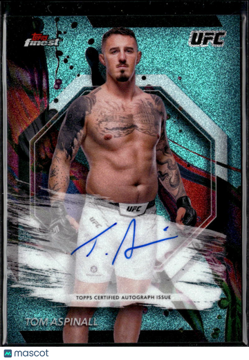 2024 Topps Finest UFC Tom Aspinall Autographed Teal Refractor Trading Card #FA-TMA