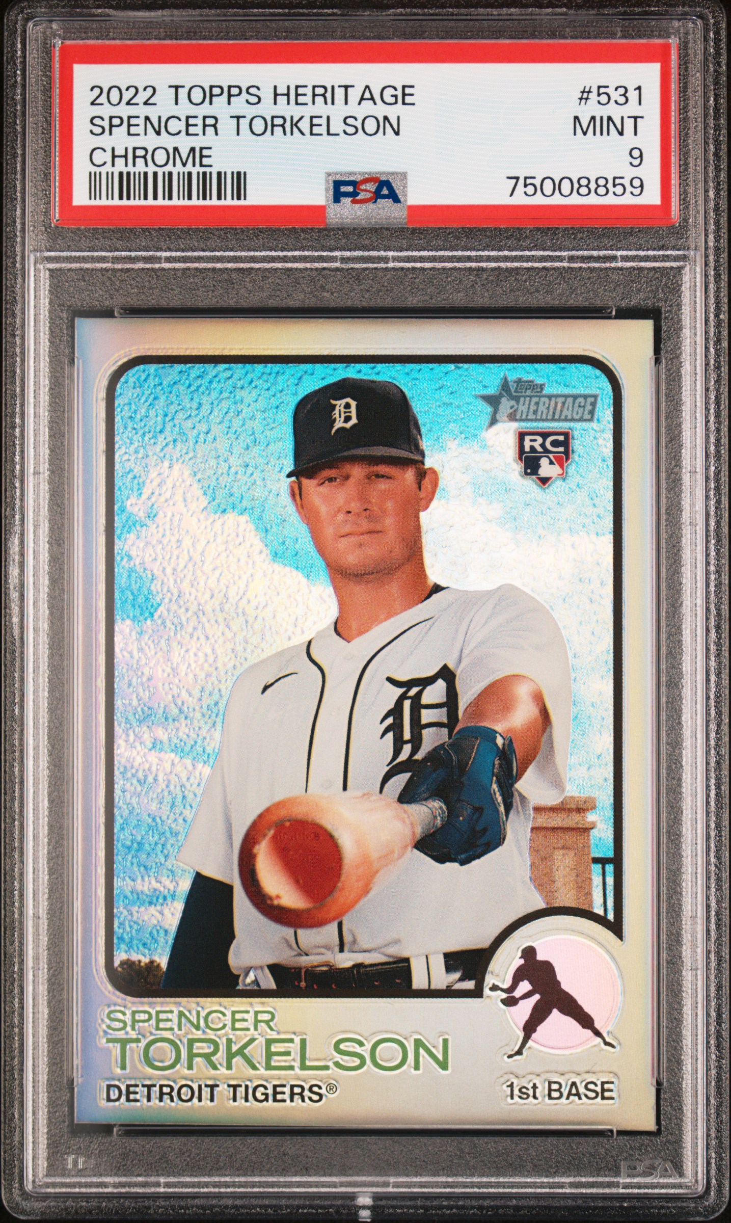 2022 Topps Heritage Spencer Torkelson #531 /373 chrome PSA 9