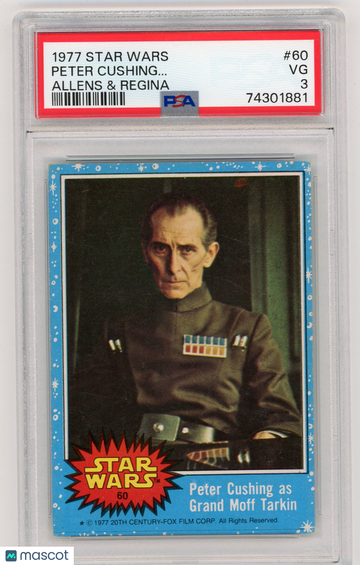 1977 Star Wars Allens & Regina Peter Cushing.. . #60 PSA 3