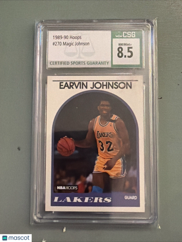 1989-90 NBA Hoops Magic Johnson #270 Sticker CSG 8.5