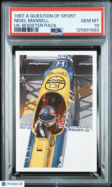 1987 A Question Of Sport Uk Nigel Mansell Booster Pack Low Pop PSA 10