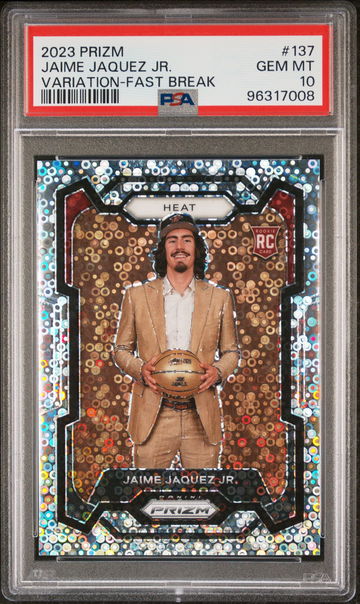 2023 PANINI PRIZM VARIATION-FAST BREAK JAIME JAQUEZ JR. #137 RC ROOKIE PSA 10