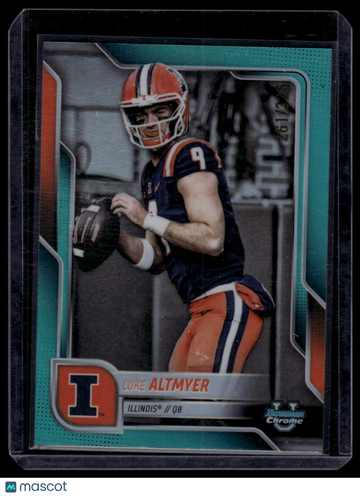 2025 Bowman Chrome University Luke Altmyer #17 Aqua Refractor SN