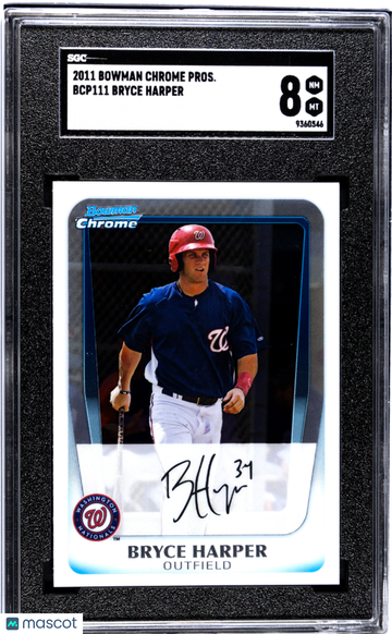2011 Bowman Chrome Draft Picks & Prospects Bryce Harper #BCP111 SGC 8