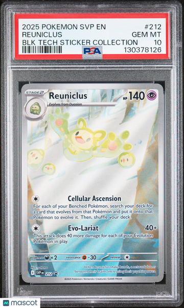 2025 Pokemon SVP EN-SV Black Star Promo Reuniclus BLK Tech Sticker Collection PSA 10 #212
