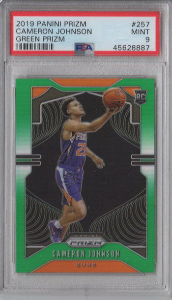 2019 Prizm Cameron Johnson Green PSA 9