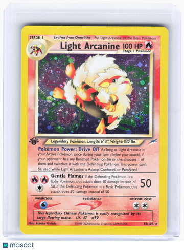 Neo Destiny Light Arcanine Holo Rare (Swirl) [Heavily Played] (1st Edition) #12
